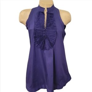 BCBG Sexy Small Tank Top Purple Flare Racerback with Pockets